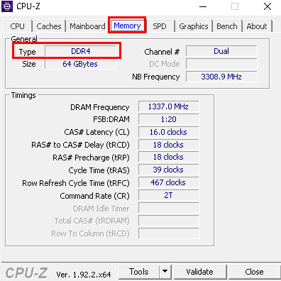 CPU-Zのスクリーンショット